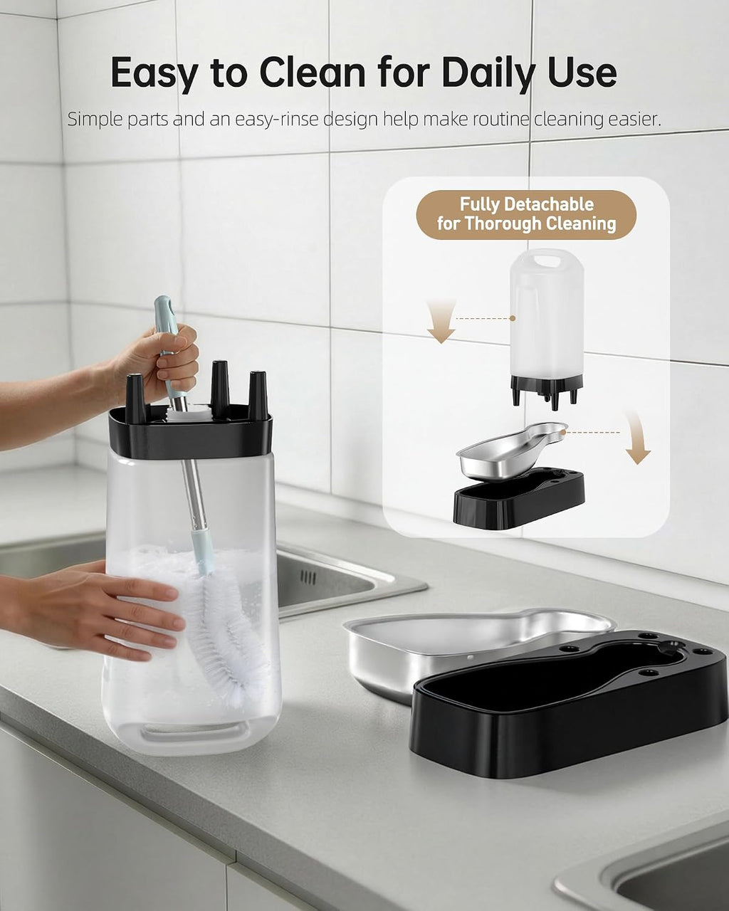Lesotc large capacity dog water station being used in a multi-pet household setting.