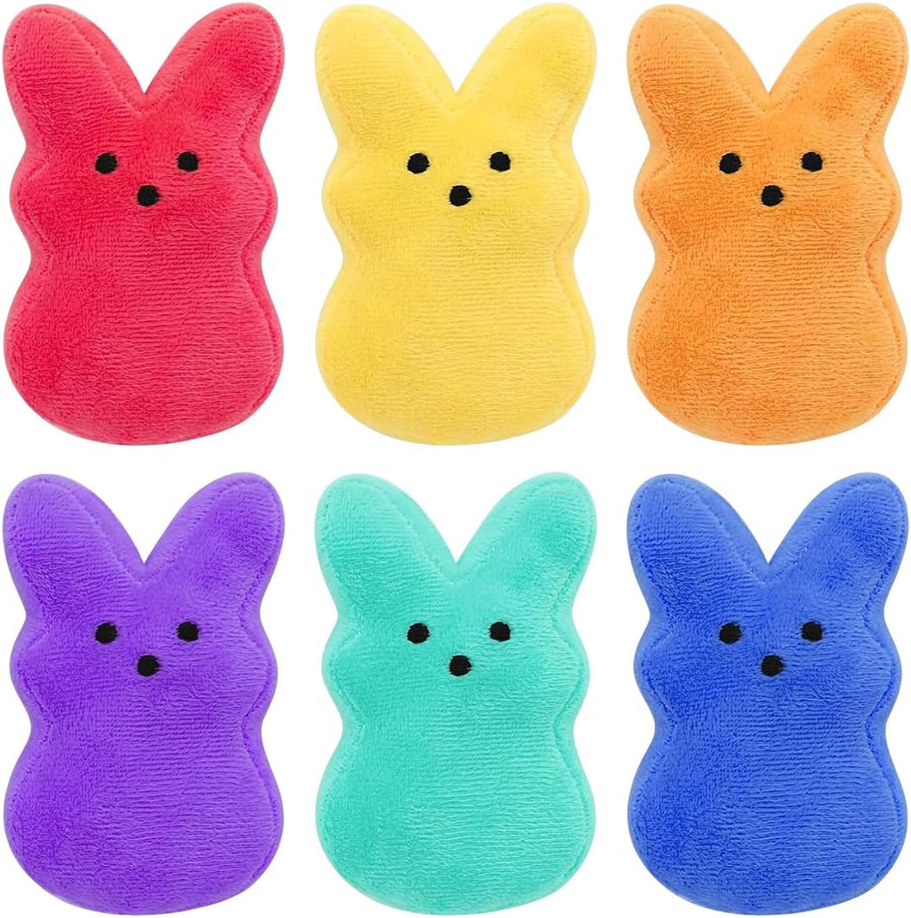 Zobvex Easter Bunny Plush Toys For Cats front view interactive kitten toys.