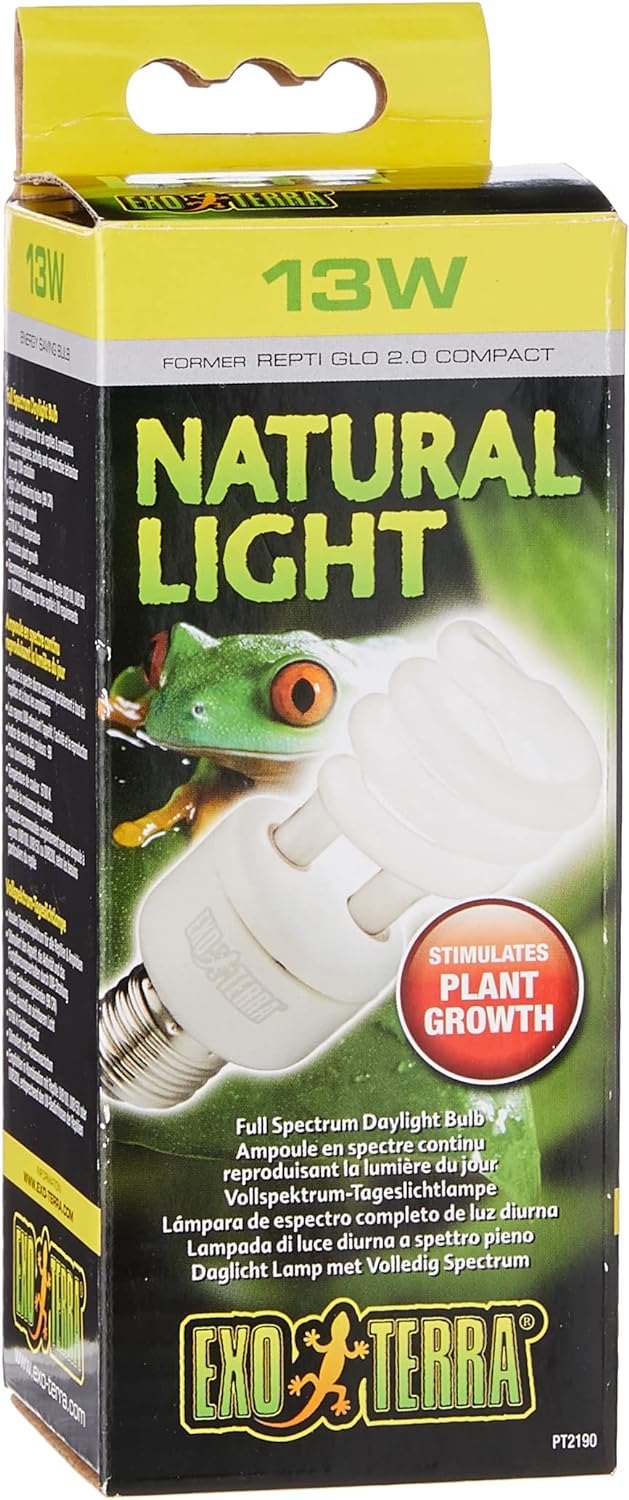 Exo Terra Natural Light 13W compact fluorescent lamp front view packaging