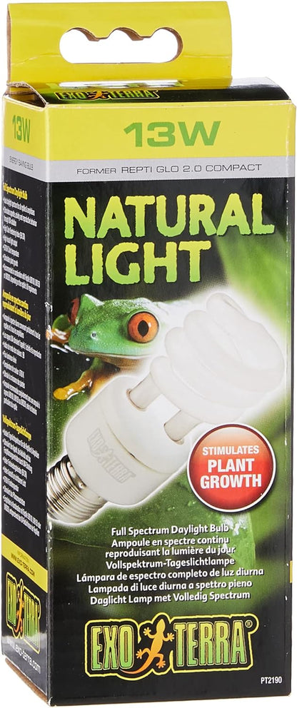 Exo Terra Natural Light 13W compact fluorescent lamp front view packaging
