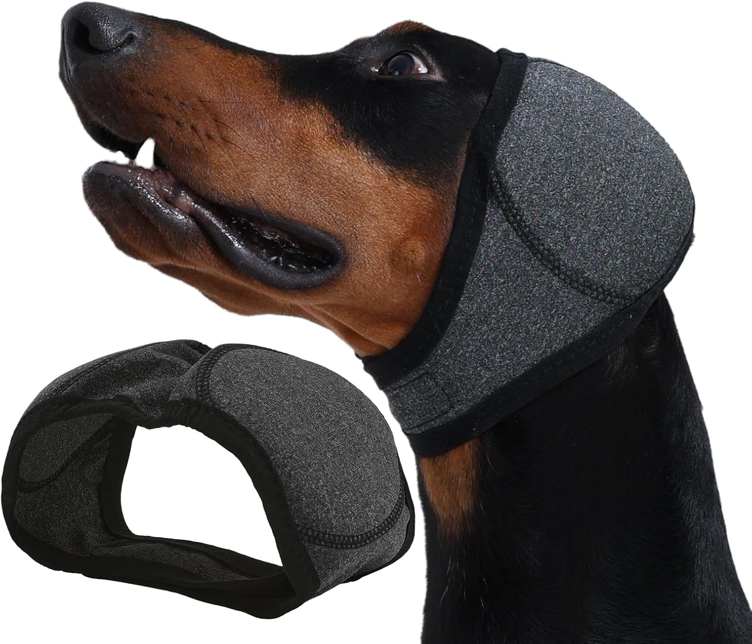 Dog Ear Muffs & Swim Cap and No Shake Ear Wrap for Bathing, Hematoma, Drying & Noise Anxiety Relief - Elastic Waterproof Ear Protection with Calming Hoodie for Grooming - Image 11