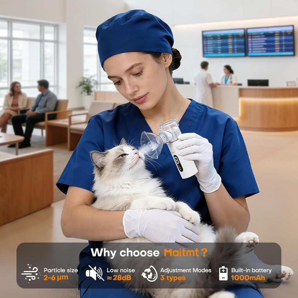 Maitmt pet spray device with compact rechargeable battery body for travel convenience.