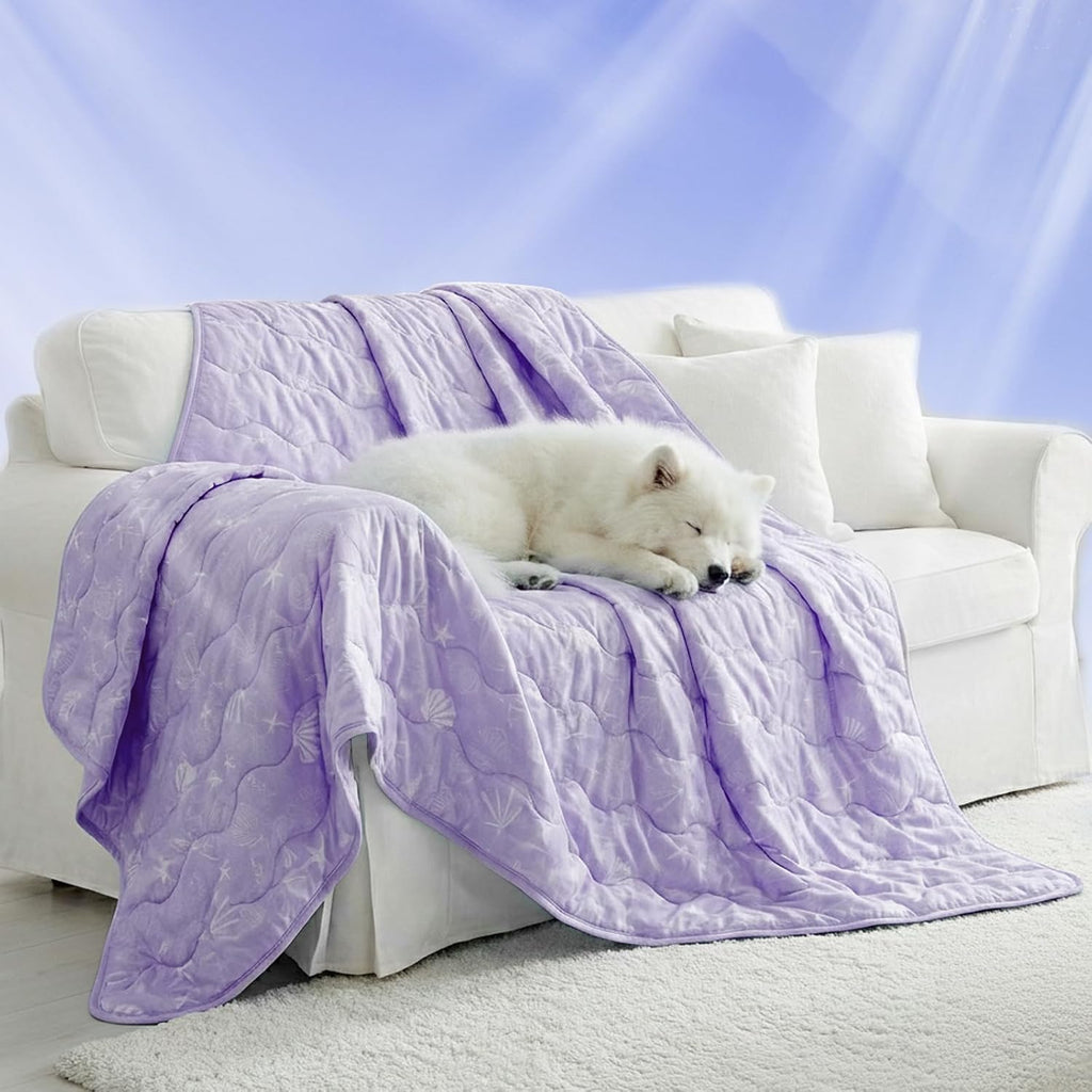 NWK Dog Cooling Blanket, Q-Max>0.345, Ice Silk Cool to Touch Material, Reversible Breathable Bed Cover, Furniture Protector Couch Sofa for Summer, Machine Washable (Ocean Blue, 30'' X 40'') - Image 10