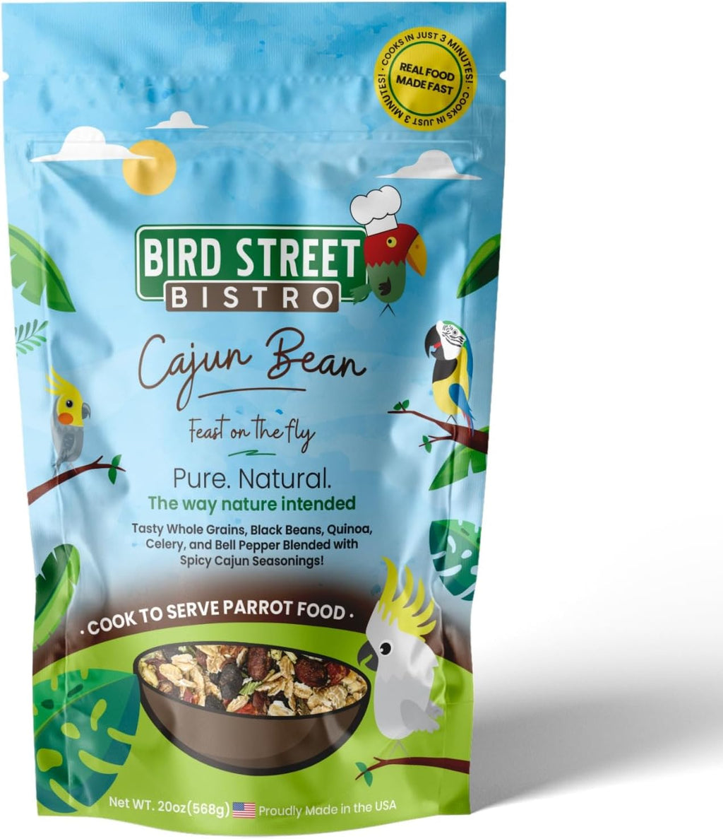 Cooking instructions on Bird Street Bistro parrot food bag