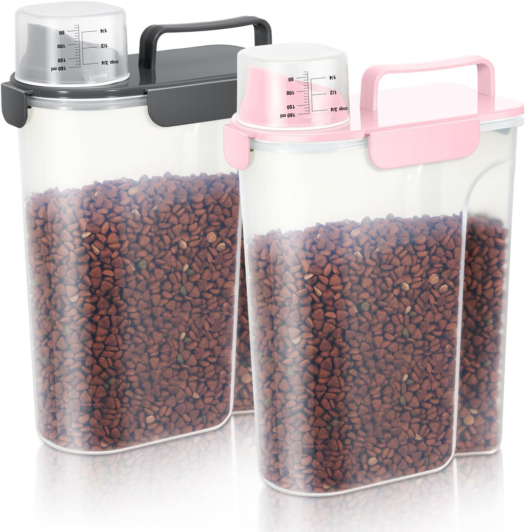LEAWALK 5-7Lbs Dog Cat Food Storage Container with Upgraded Large Nozzle BPA-free, 4 Snap Seals Plastic Pet Food Storage Containers with Handles are Easy to Clean and Carry - Image 12