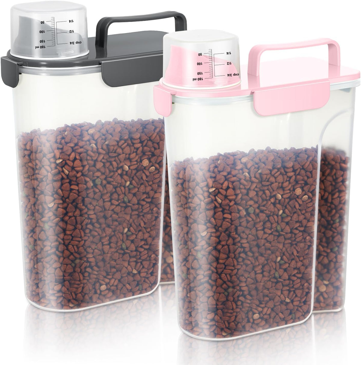 LEAWALK 5-7Lbs Dog Cat Food Storage Container with Upgraded Large Nozzle BPA-free, 4 Snap Seals Plastic Pet Food Storage Containers with Handles are Easy to Clean and Carry - Image 12