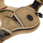 Detail of Kong dog harness collapsible control handle and padding