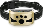 Kismiger gold dog bark collar on large dog