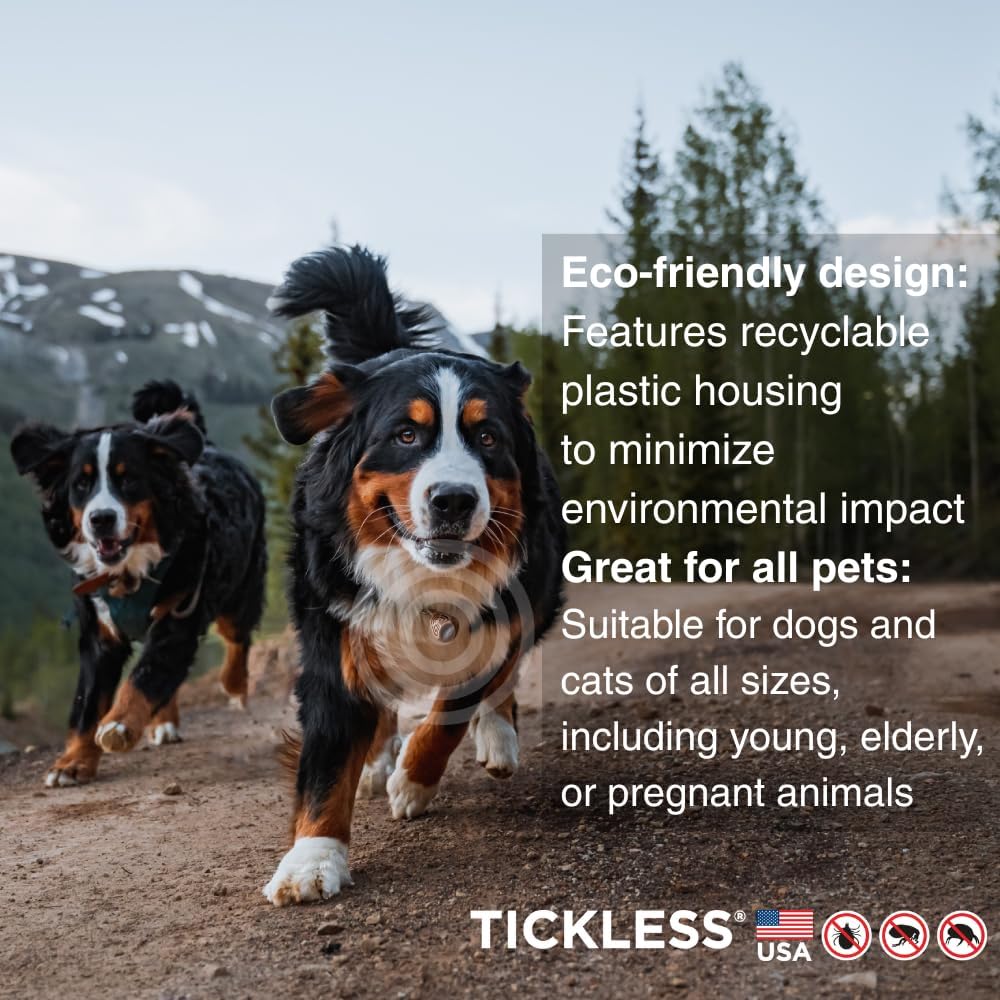 Tickless EcoPet device on cat harness side view