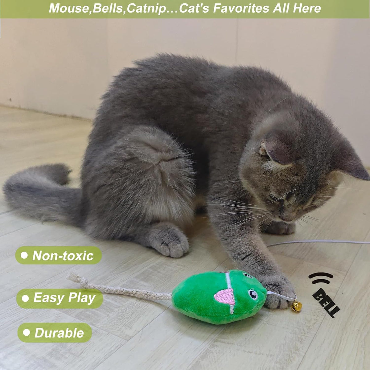URMYONLY interactive pet toy showing sturdy rod handles designed for active play.