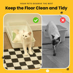 Conlun Cat Litter Mat Litter Trapping Mat, Premium Durable PVC Cute Cat Litter Box Mat, Non-Slip, Less Waste Kitty Litter Mat, Soft on Kitty's Paws, 24"x 17" cat matts for litter, Chessboard - Image 9