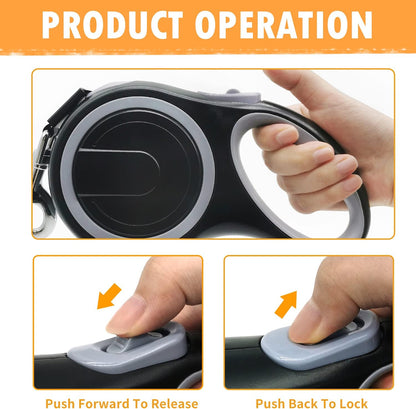 Durable nylon tape and tangle-free mechanism of 26ft dog leash