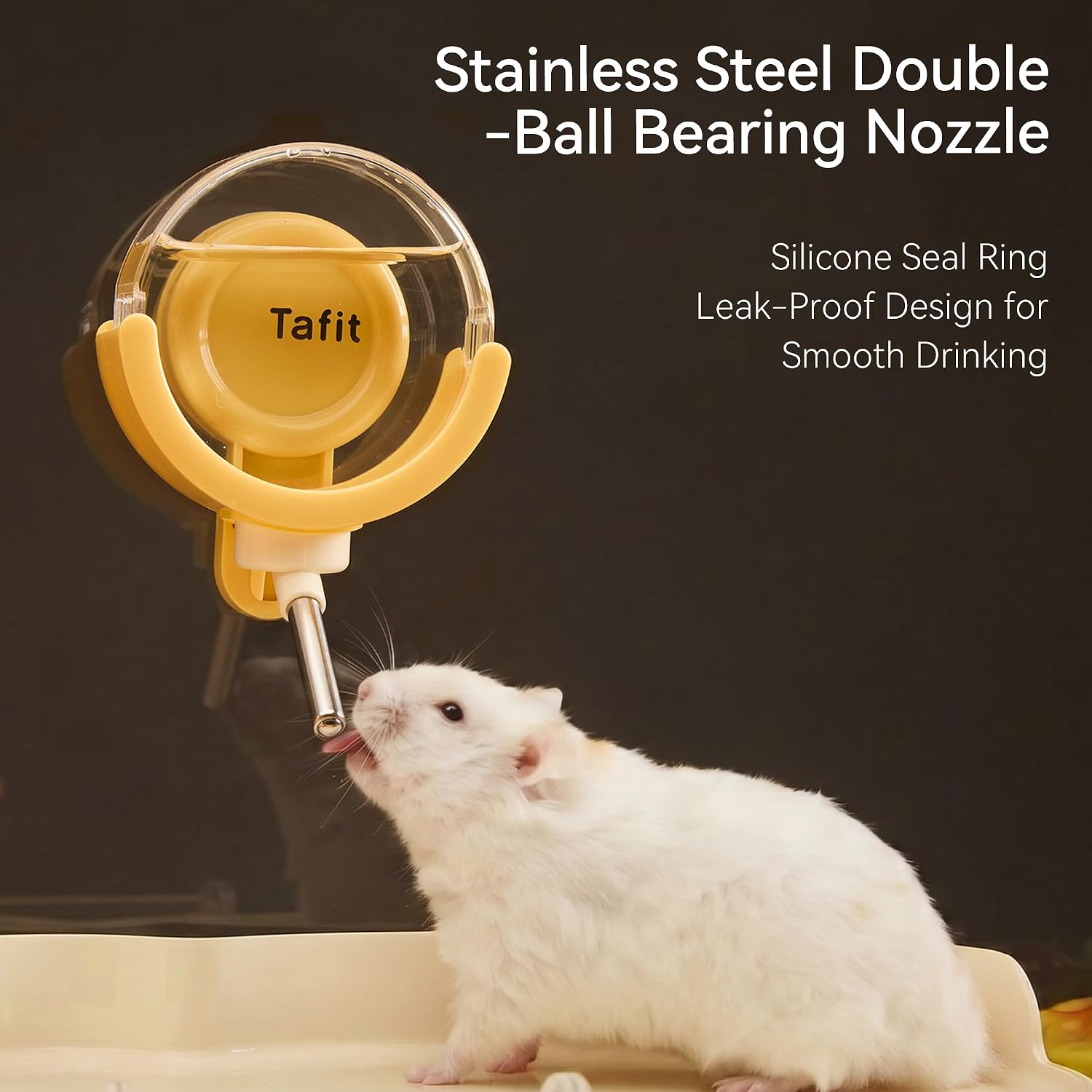 Hamster Water Bottle with Magnetic Holder, Freestanding Water Feeder for Glass Tanks, No-Drip Water Dispenser for Syrian & Dwarf Hamsters, Gerbils, Mice, Rats, Degus (White, 150ml / 5.07 fl oz) - Image 5