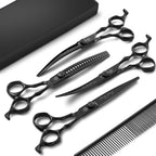 Purple Dragon Dog Grooming Scissors Set - Curved Thinning, Straight, Up & Down Curved Scissors and Comb, 7 Inch Black Shears with Adjustable Screw for Dogs and Cats - Image 9