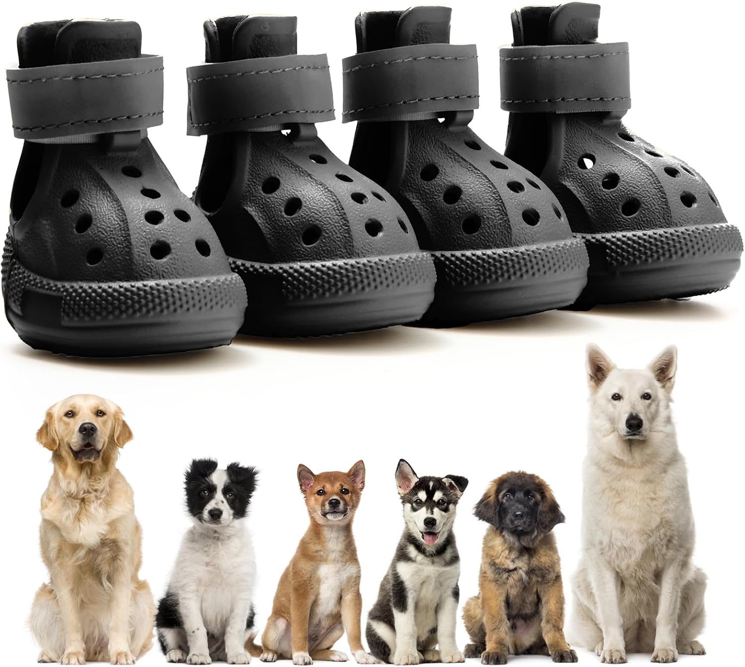 Dog Shoes for Hot Pavement,Non-Slip Waterproof Breathable Easy to Clean Put On and Take Off Dog Boots,Paw Protector for Hot Summer Roads Winter Snow (Pink, Size 8:(3.15"x2.56")(L*W)) - Image 10
