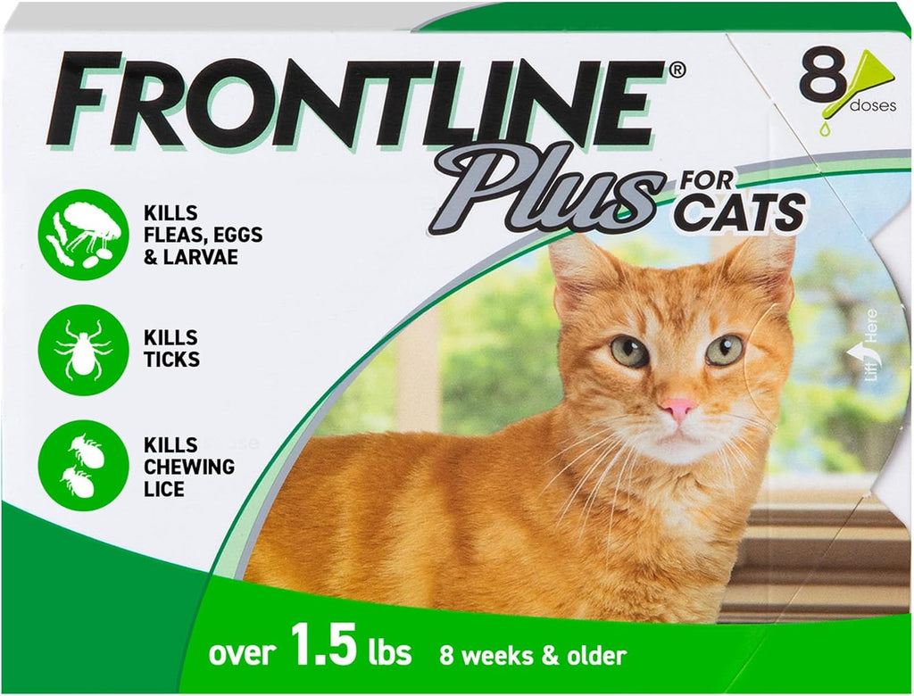 FRONTLINE Plus Flea & Tick Spot Treatment for Cat & Kitten (Green) Count of 3 - Image 9
