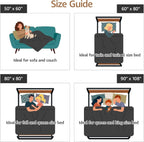 LOOBANI luxury flannel sherpa love blanket spread fully across a king size mattress setup.