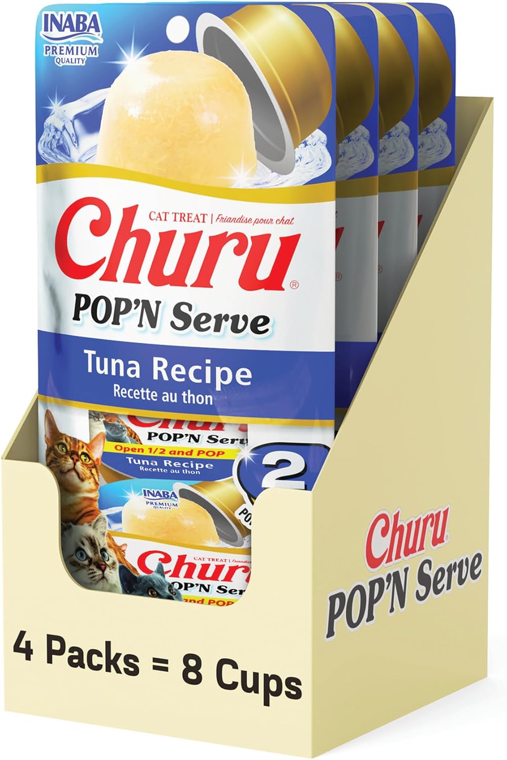 INABA Churu Pop'N Serve Jelly Cat Treat with Vitamin E & Taurine, 1.2 Ounce Cup, 10 Cups, Tuna Variety - Image 10