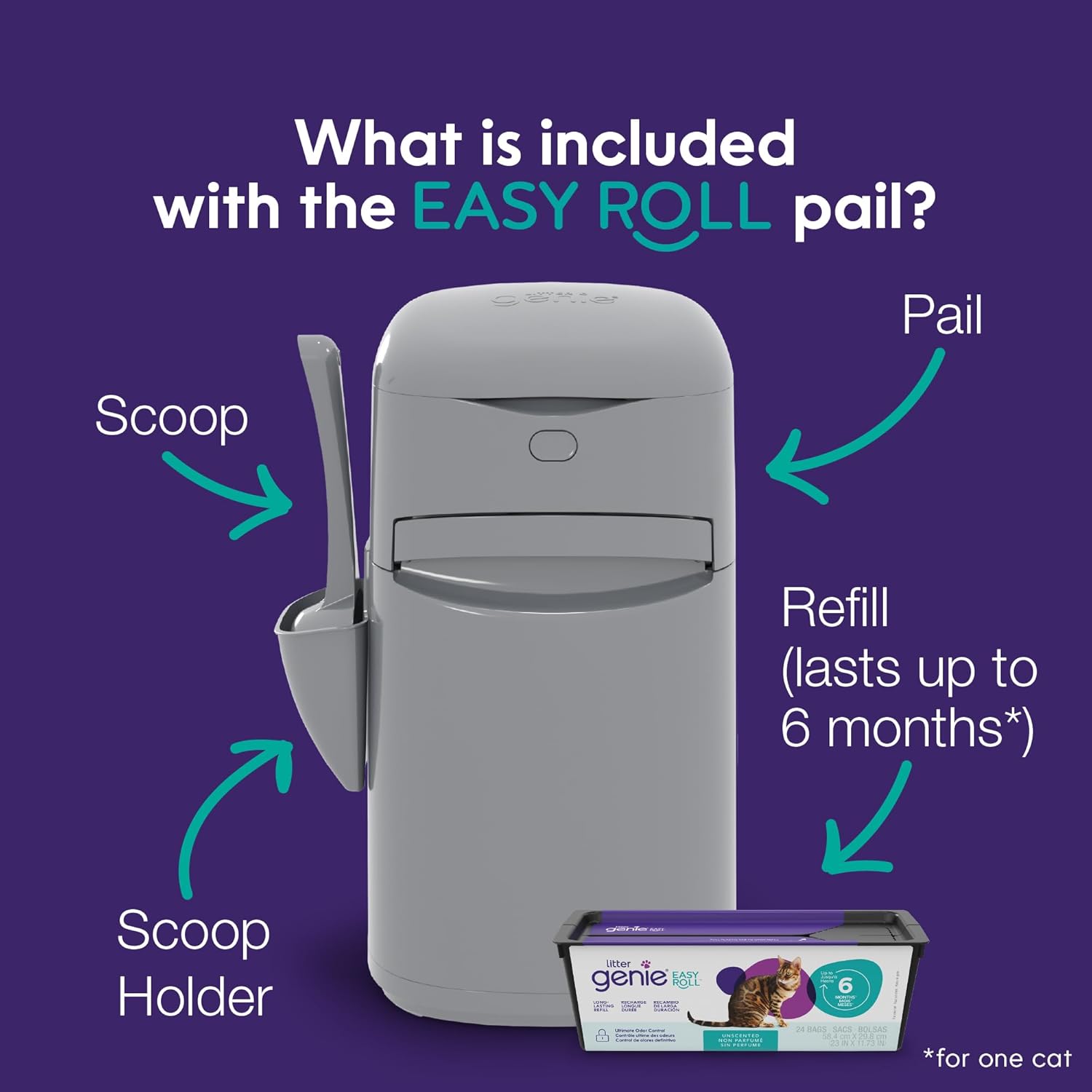 Litter Genie Easy Roll disposal system with scoop