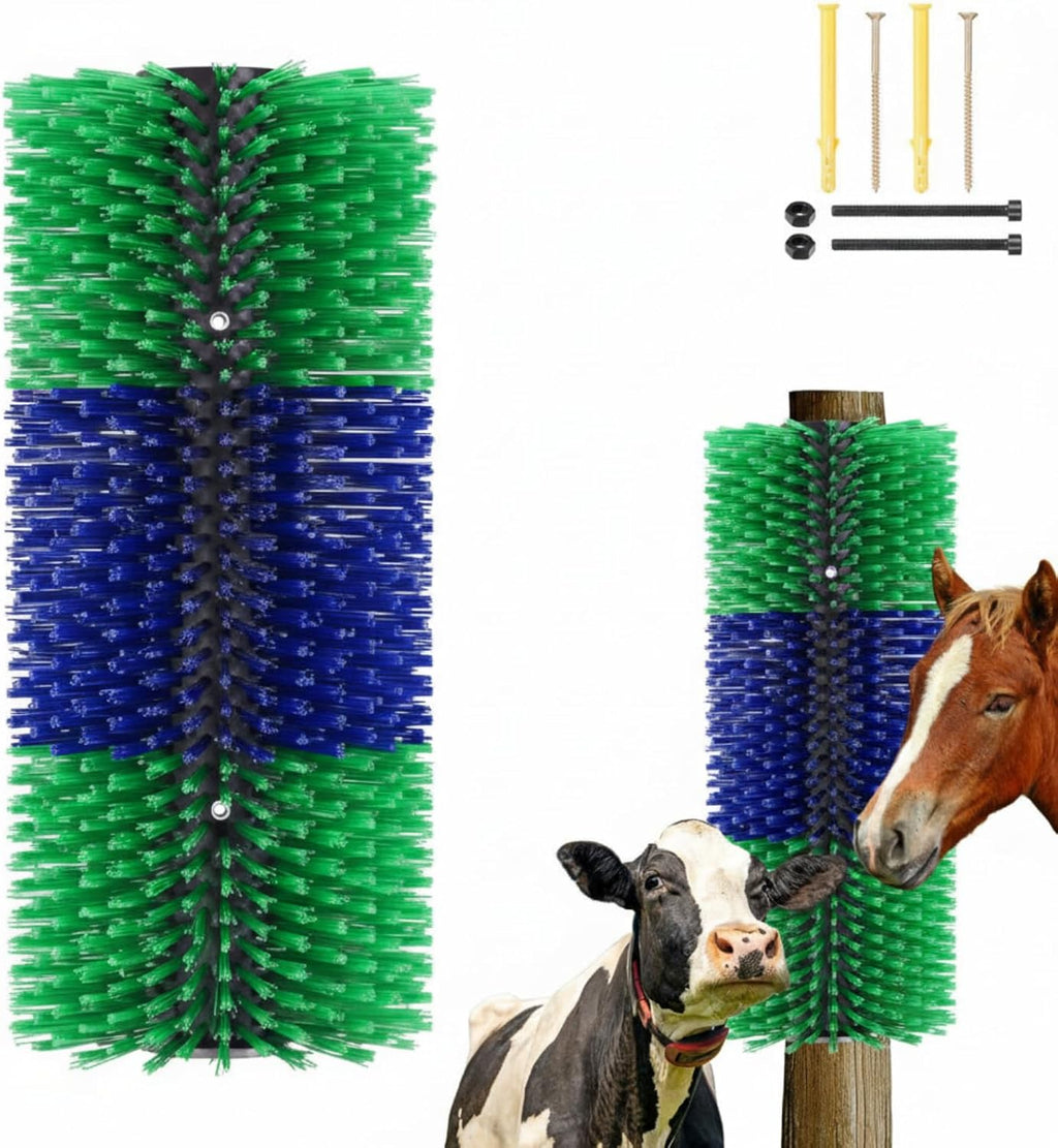 3 Pack Livestock Scratching Brush Itch Relief Horse Scratching Post Self-grooming Goat Scratcher with Durable Screws for Horse Pony Goat Sheep Pig Donkey (Blue and Red) - Image 12