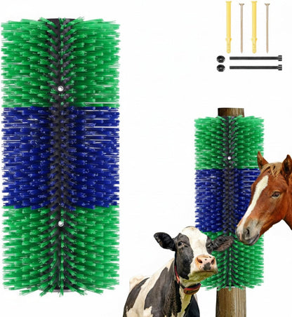 3 Pack Livestock Scratching Brush Itch Relief Horse Scratching Post Self-grooming Goat Scratcher with Durable Screws for Horse Pony Goat Sheep Pig Donkey (Blue and Red) - Image 12
