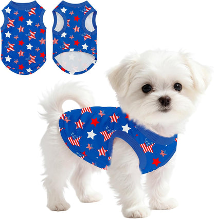 Dog Shirt for Small Medium Dogs, Lightweight Dog Tshirt for Summer, Dog Shirts Sleeveless Soft Stretch for Daily Wear,Independence Day Medium - Image 10