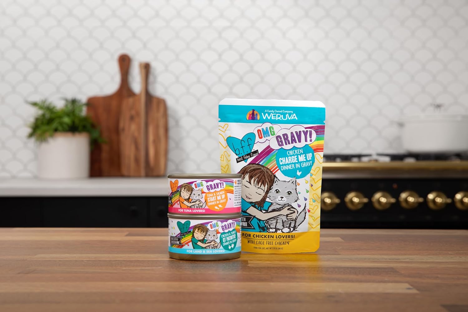 Weruva B.F.F. OMG - Best Feline Friend Oh My Gravy!, Rainbow A Gogo Variety Pack! Cat Food, 3oz Pouch (Pack of 12) - Image 10