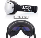 EXP VISION Detachable Lens Ski Goggles showcasing the full REVO coating reflection.