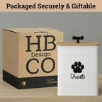 Dog Treat Container Airtight - 6 Inch Wide x 8 Inch Tall Iron Dog Treat Jar for Kitchen Counter with Airtight Bamboo Lid - 12 Cup Capacity Pet Treat Container - Doggie Cookie Jar - Big Treats Canister - Image 9