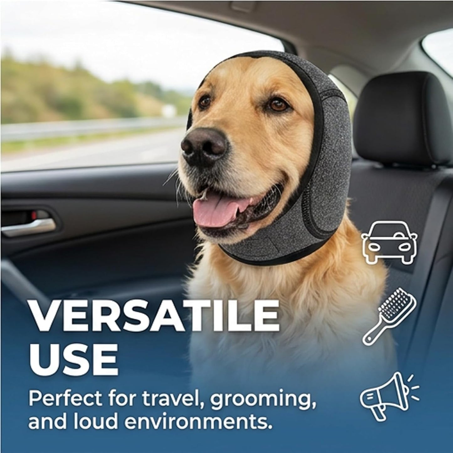 Ensimdi pet noise protection ear wrap sound blocking snood for thunderstorms