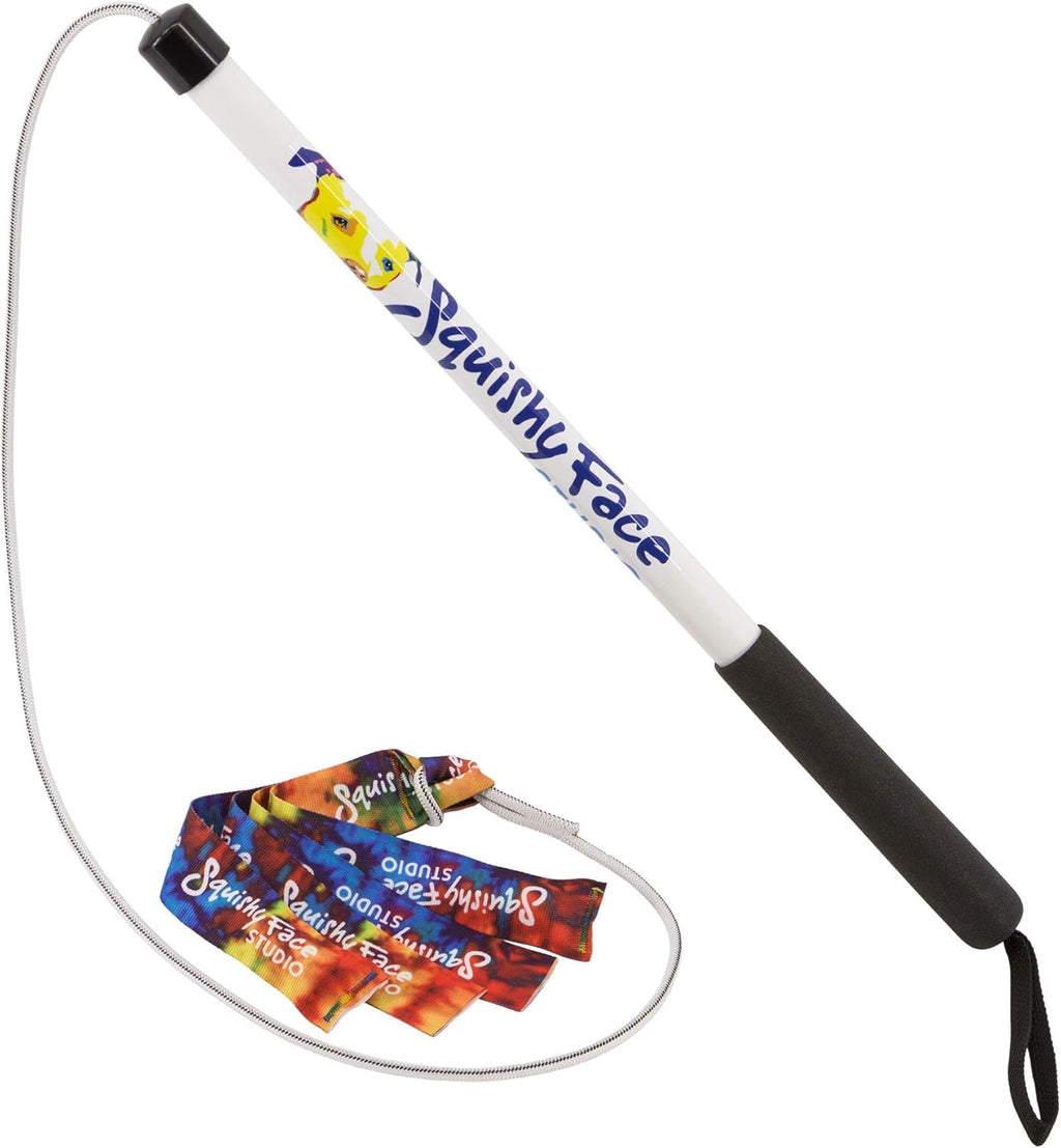 Squishy Face Studio Flirt Pole V2 with Lure - Durable Dog Toy for Fun Obedience Training & Exercise, Rainbow Tie Dye, Regular - 36 inch for All Breed Sizes - Image 9