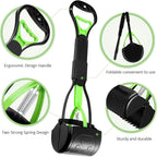 PPOGOO long handle dog poop picker demonstrating foldable portable design for travel.