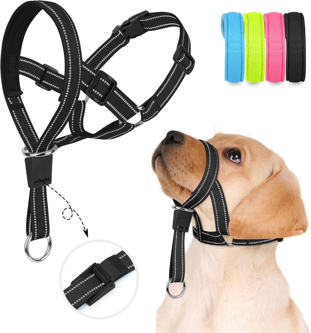 Weesiber Soft Dog Head Collar - Adjustable Dog Head Harness, Padded No Pull Head Halter Collar with Reflective Safety Strip for Training and Walking(Green,M) - Image 15