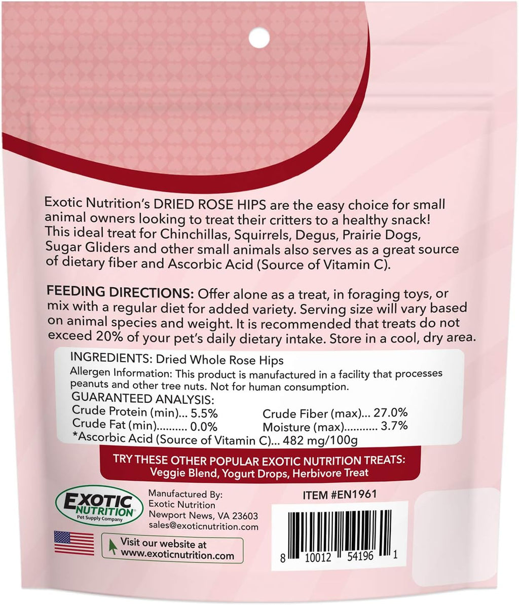 Exotic Nutrition dried rose hips pouch lifestyle product display