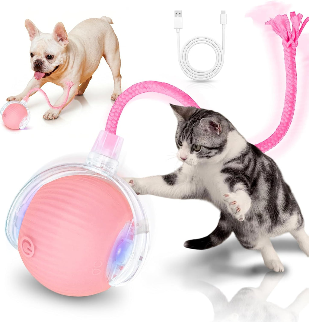 Interactive Cat Toys for Indoor Cats Smart Automatic Ball Rolling for Bored Kitten Pet Upgraded Speedy Moving Chase Dogs Toy Mothers Day Gifts Red - Image 11