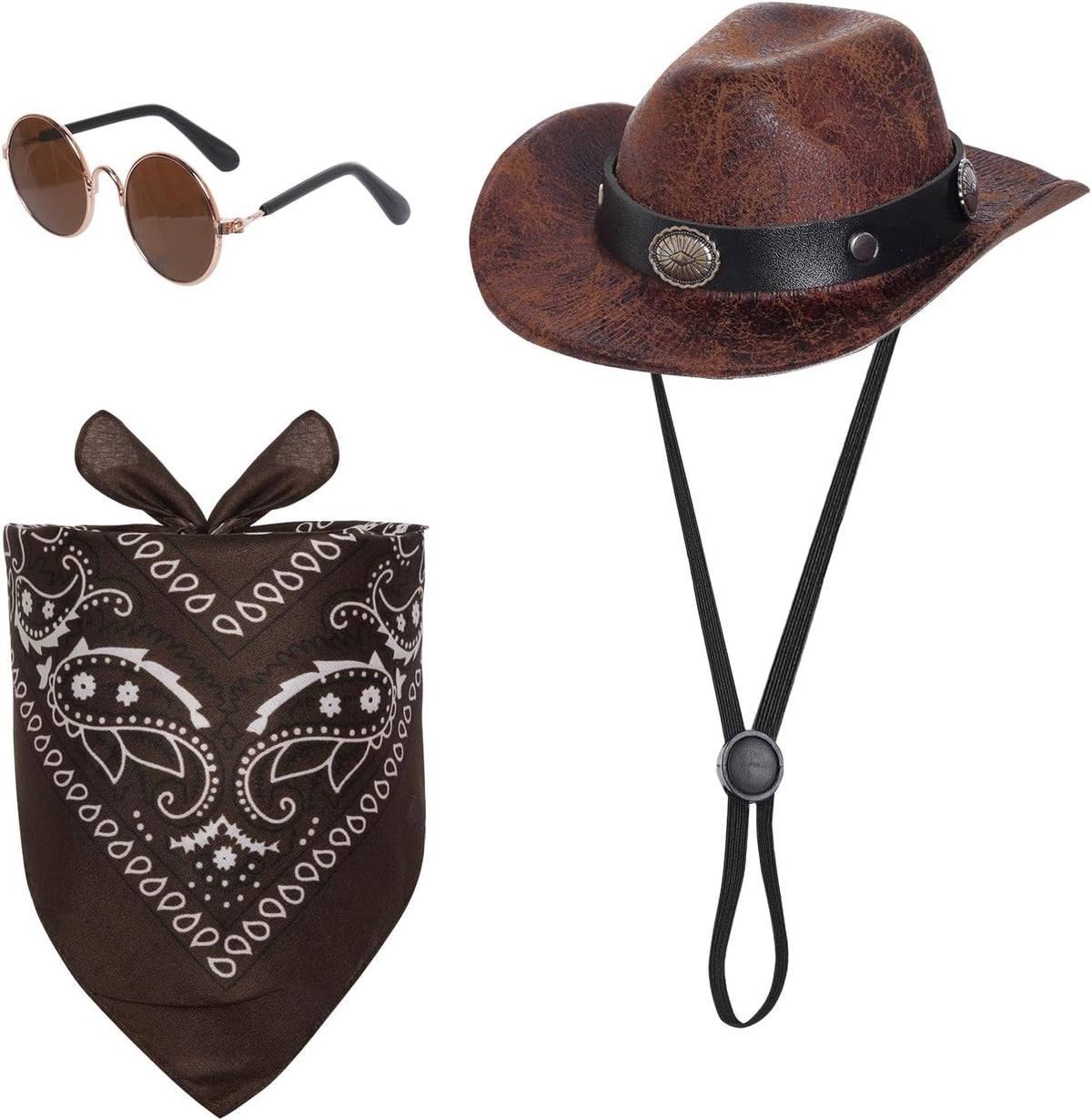 Haakong cowboy costume set for small dog front view