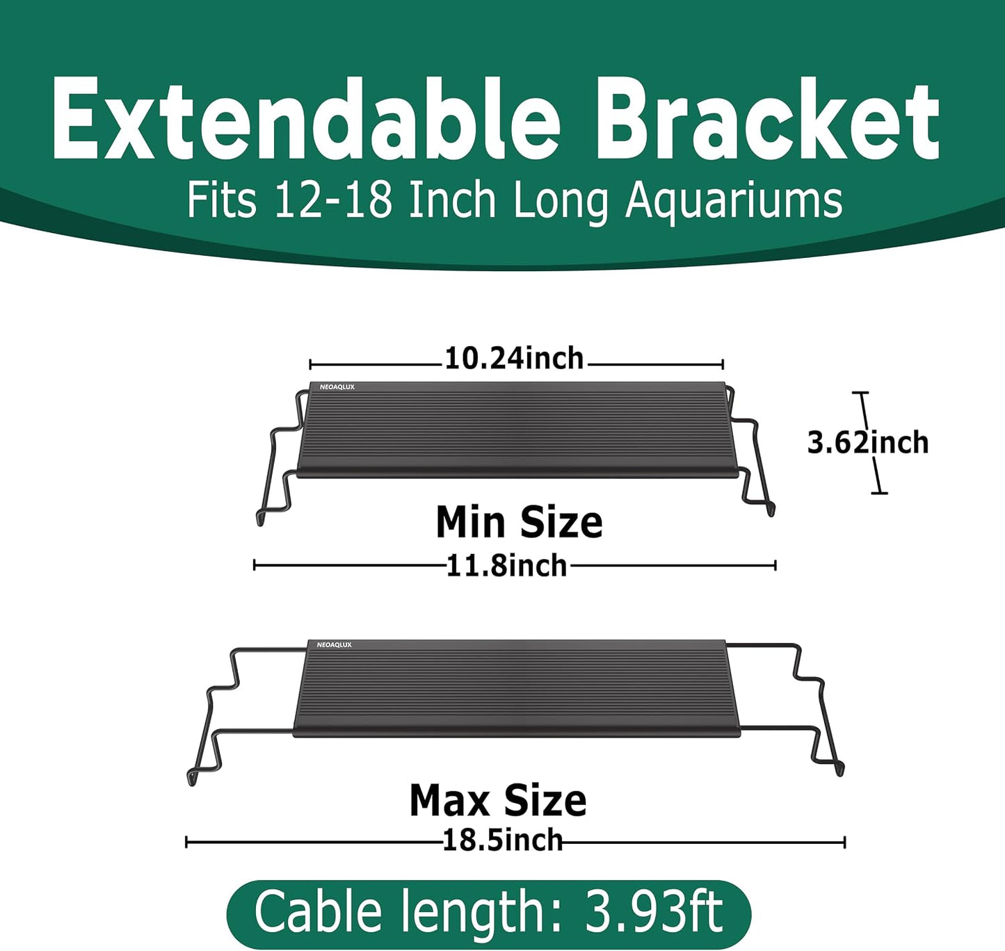 NEOAQLUX premium imported full spectrum lighting kit for twelve to eighteen inch aquariums.