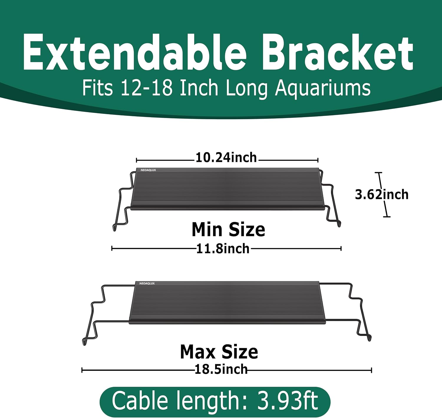 NEOAQLUX premium imported full spectrum lighting kit for twelve to eighteen inch aquariums.