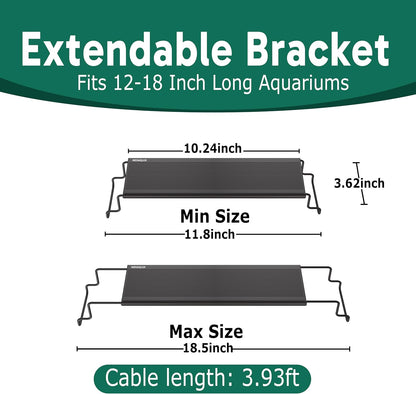 NEOAQLUX premium imported full spectrum lighting kit for twelve to eighteen inch aquariums.