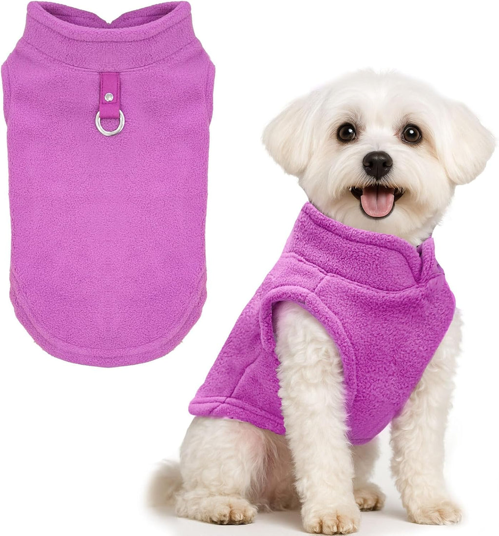 PETCARE Small Dog Sweater Cat Fleece Vest Soft Dog Jacket with Leash O-Ring Winter Warm Pet Pullover Coat Puppy Clothes for Small Dogs Cats Chihuahua Apparel Shih Tzu Costume, Blue - Image 12