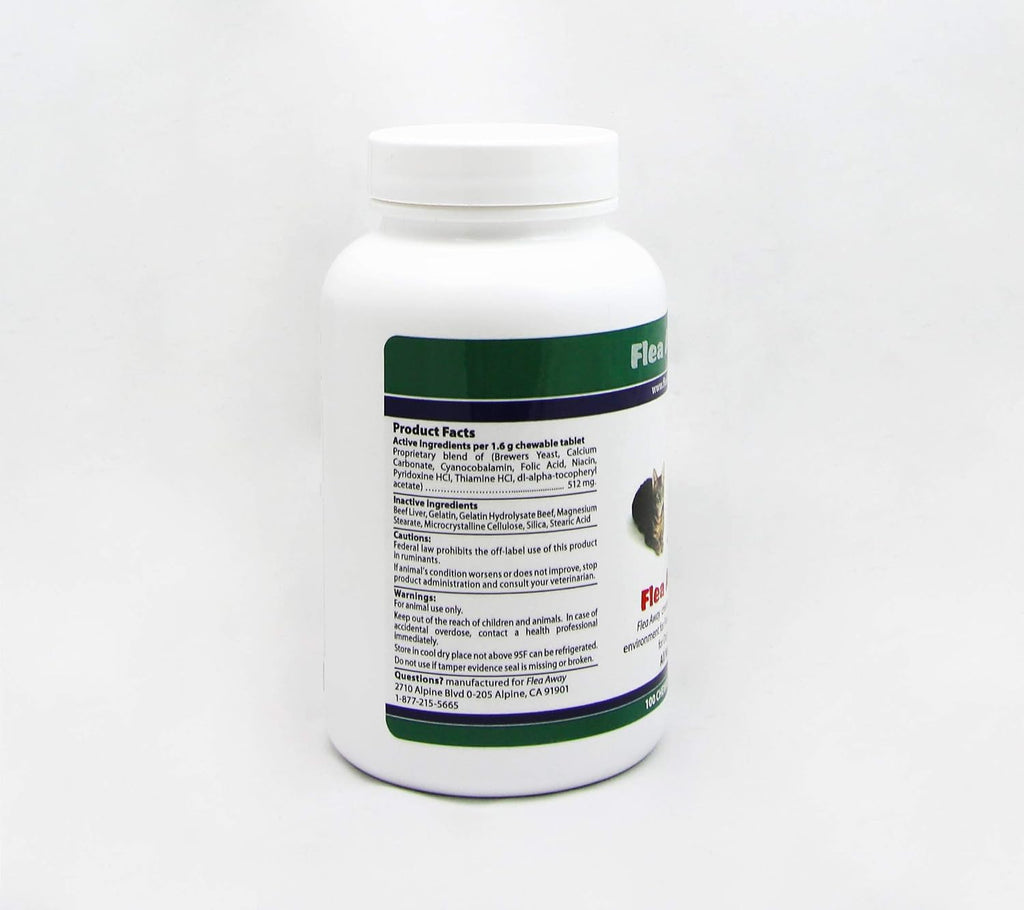 Flea Away liver flavored chewable treats for dog and cat flea prevention
