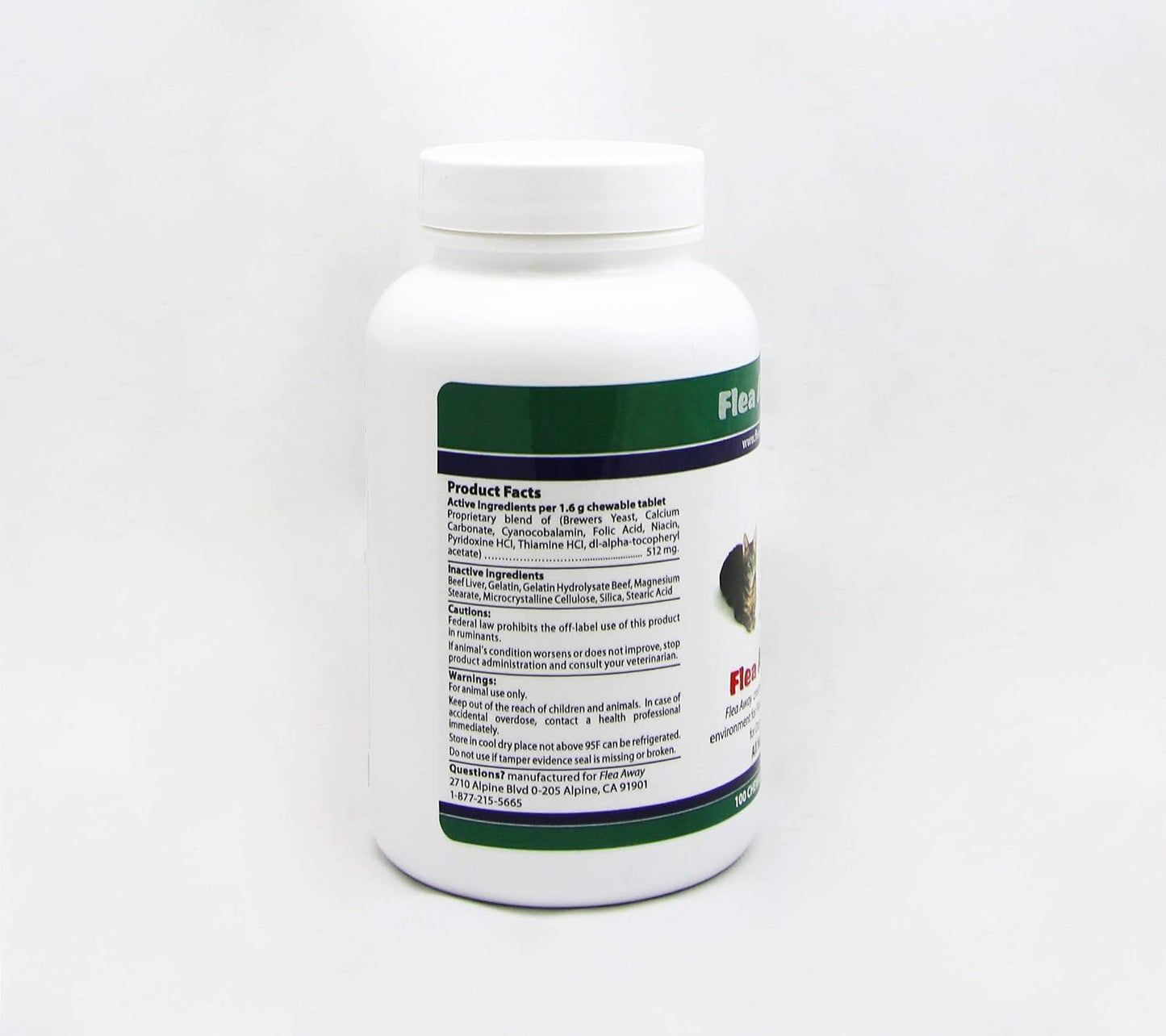 Flea Away liver flavored chewable treats for dog and cat flea prevention