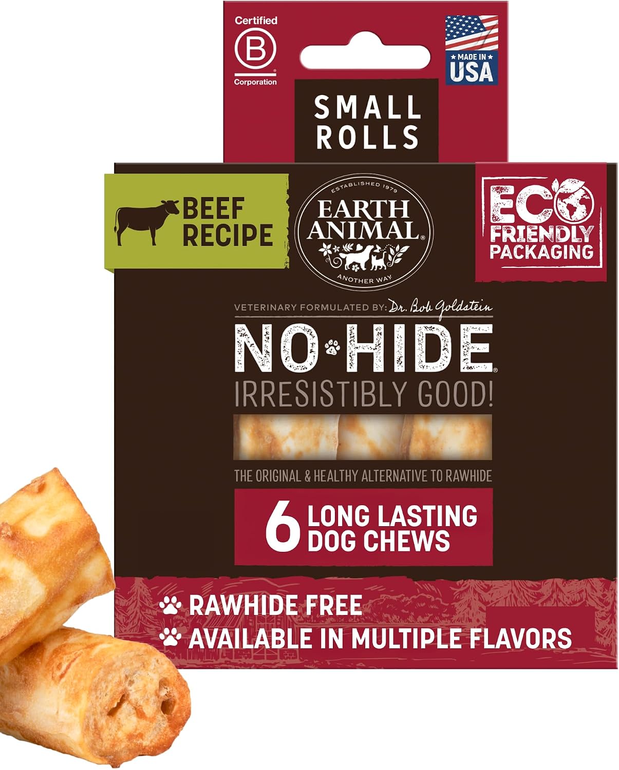 Earth Animal No Hide Chews - Long Lasting Rawhide Free Small Dog Chews Rolls, Chicken - 6 Count - Image 10
