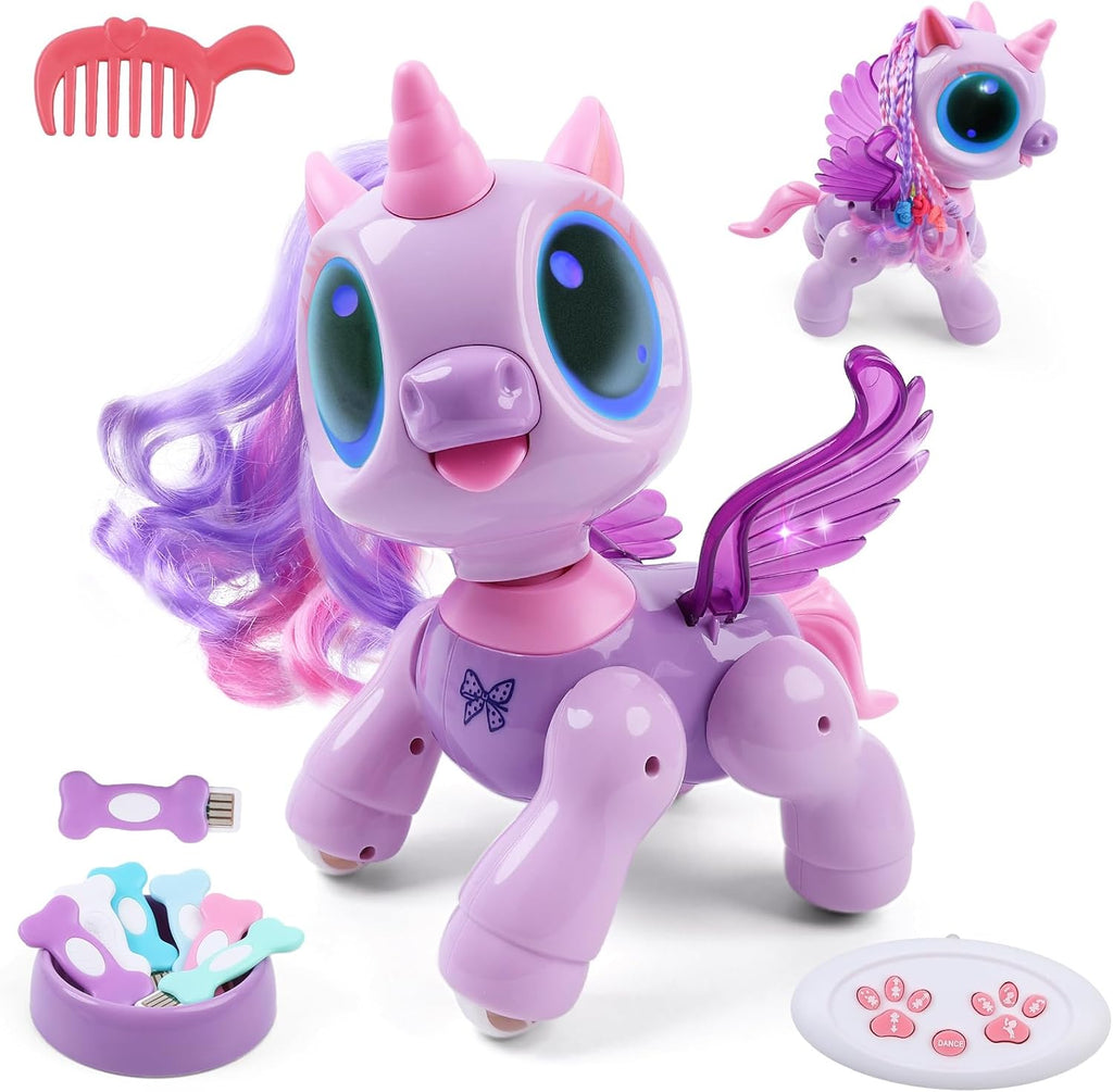 Biranco Unicorn Robot Toy front view interactive electronic pet