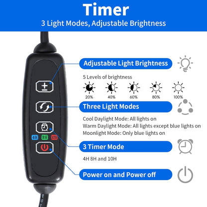 Aquaneat fish tank light showing adjustable extendable brackets