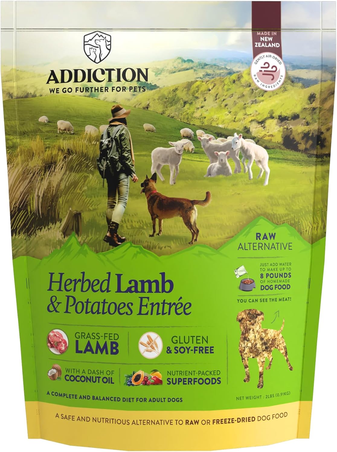Addiction Outback Kangaroo Feast Air-Dried Grain-Free Dog Food - Complete Meal or Topper with Natural Ingredients for Digestive and Skin & Coat Health, 2lb - Image 10