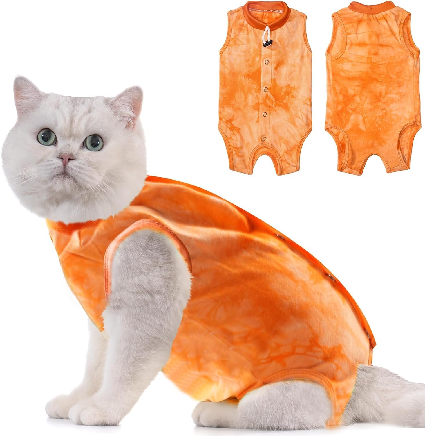 Avont Cat Recovery Suit - Kitten Onesie for Cats After Surgery, Cone of Shame Alternative Surgical Spay Suit for Female Cat, Post-Surgery or Skin Diseases Protection -Duck(M) - Image 15