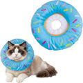Fzxdfg Blue Soft Cat Cone Collar front view on a small kitten