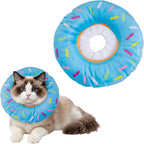 Fzxdfg Blue Soft Cat Cone Collar front view on a small kitten
