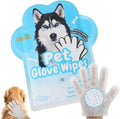 Vialoe 4-In-1 Pet Grooming Glove Wipes packaging front view showing waterless cleaning benefits